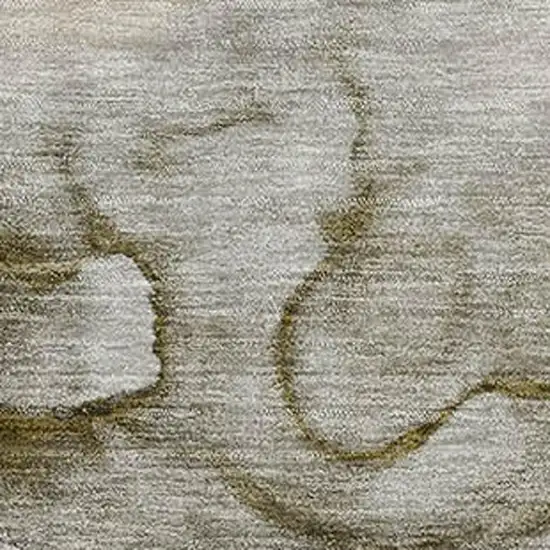 Pewter And Gold Abstract Washable Area Rug With UV Protection Photo 3