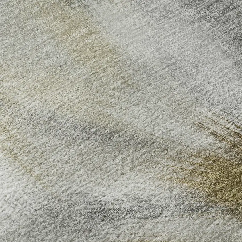 Pewter And Gold Abstract Washable Area Rug With UV Protection Photo 8