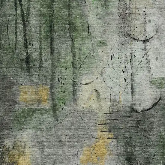 Pewter And Gold Abstract Washable Indoor Outdoor Area Rug Photo 3