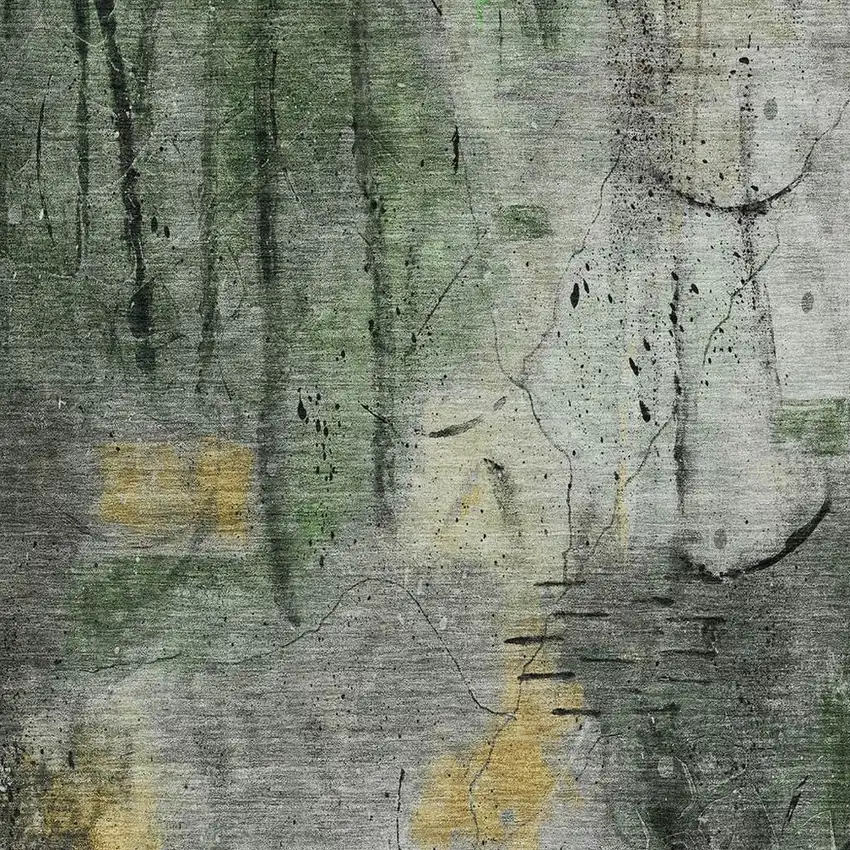 Pewter And Gold Abstract Washable Indoor Outdoor Area Rug Photo 3