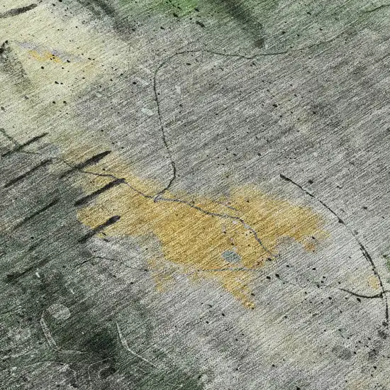 Pewter And Gold Abstract Washable Indoor Outdoor Area Rug Photo 8