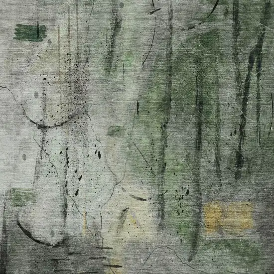 Pewter And Gold Abstract Washable Indoor Outdoor Area Rug Photo 3