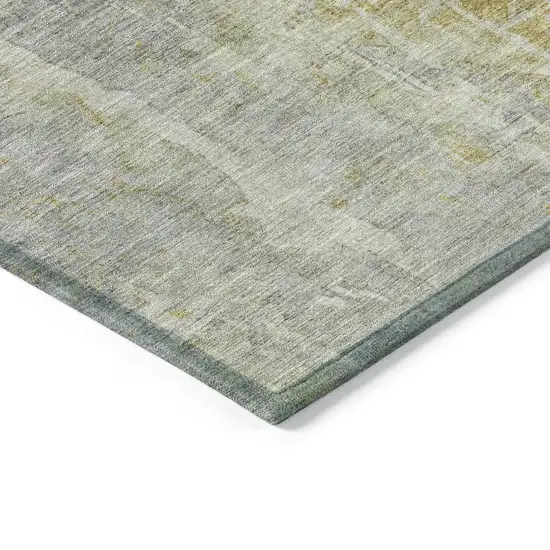 Pewter And Gold Abstract Washable Indoor Outdoor Area Rug Photo 6