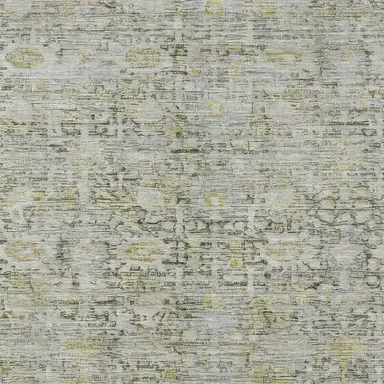 Pewter And Gold Oriental Washable Area Rug With UV Protection Photo 2