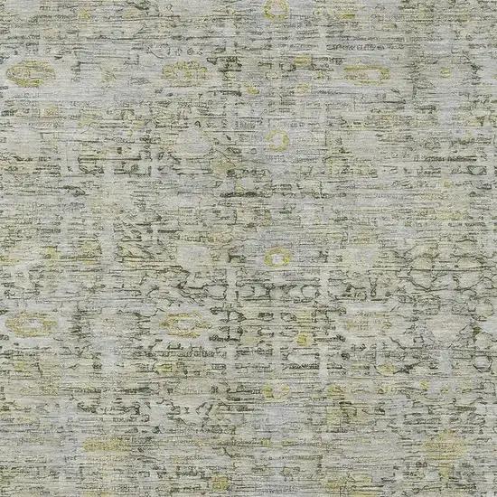 Pewter And Gold Oriental Washable Area Rug With UV Protection Photo 2