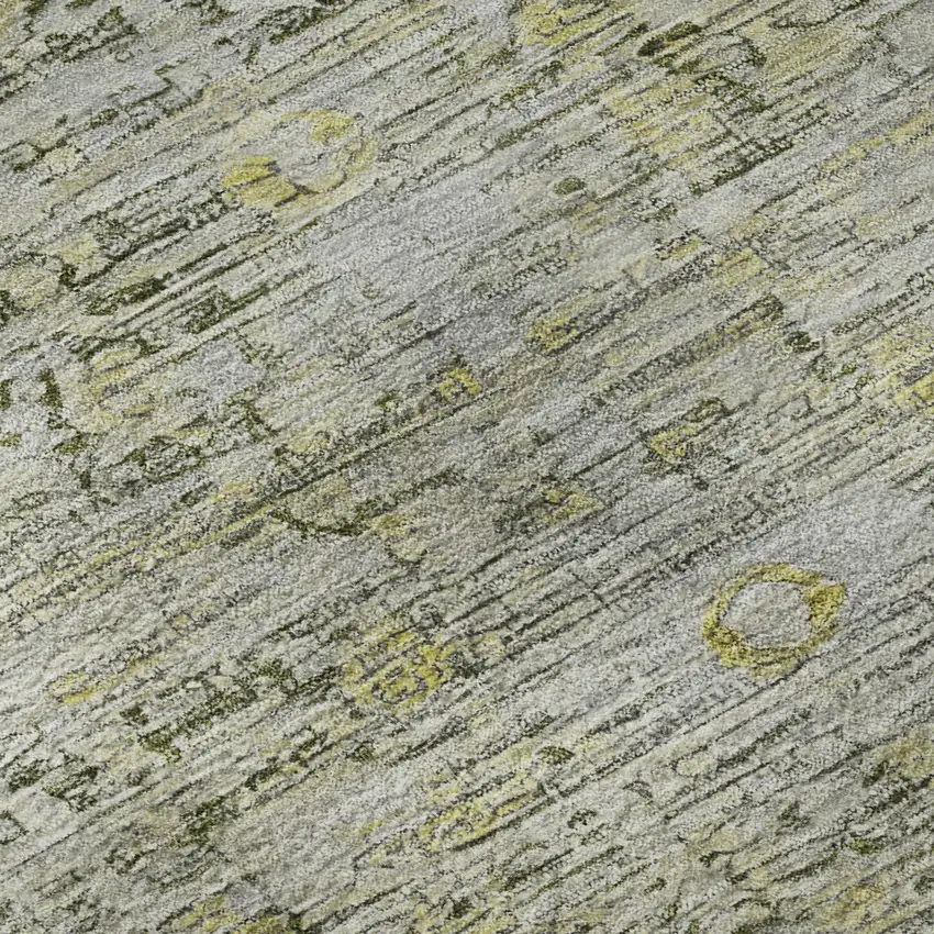 Pewter And Gold Oriental Washable Area Rug With UV Protection Photo 9