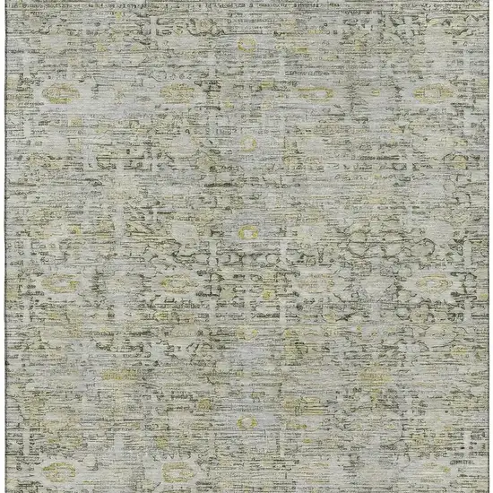Pewter And Gold Oriental Washable Area Rug With UV Protection Photo 3
