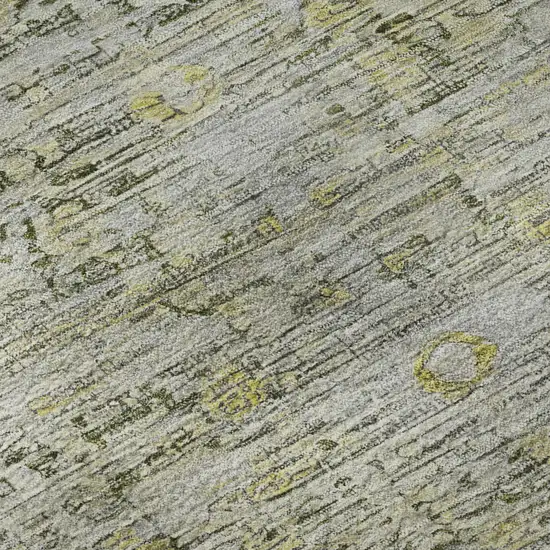 Pewter And Gold Oriental Washable Area Rug With UV Protection Photo 9