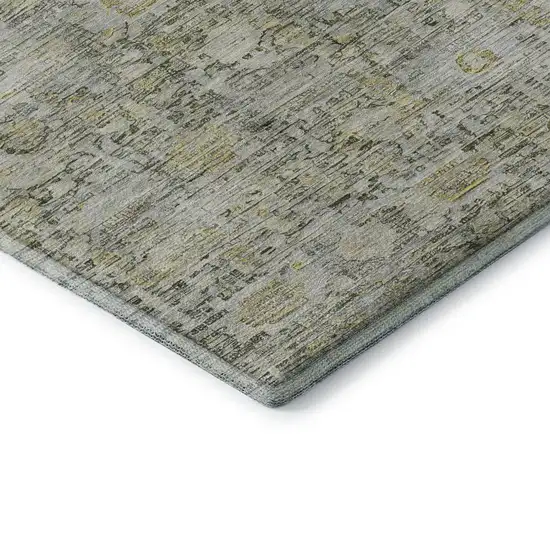 Pewter And Gold Oriental Washable Area Rug With UV Protection Photo 8