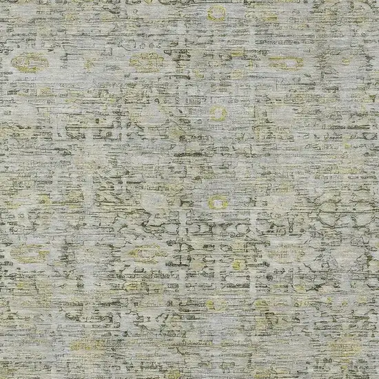 Pewter And Gold Oriental Washable Area Rug With UV Protection Photo 2
