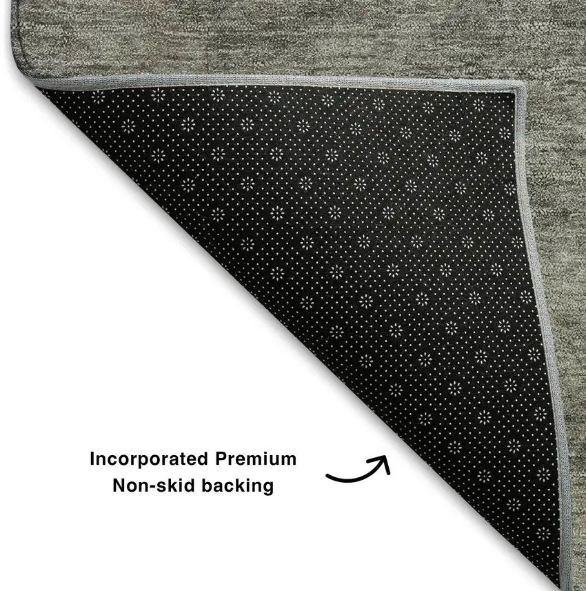 Pewter And Gray Abstract Geometric Washable Area Rug With UV Protection Photo 7