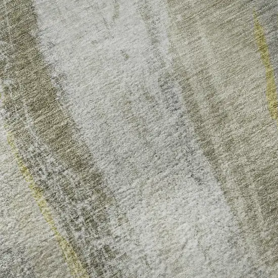 Pewter And Gray Abstract Washable Area Rug With UV Protection Photo 8