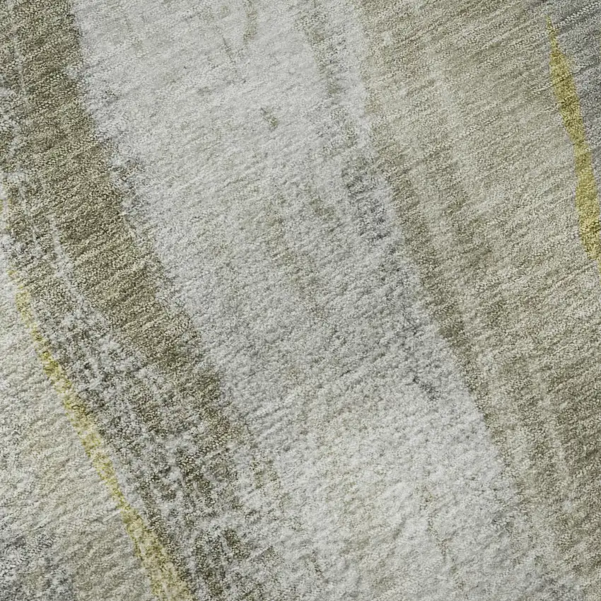 Pewter And Gray Abstract Washable Area Rug With UV Protection Photo 8