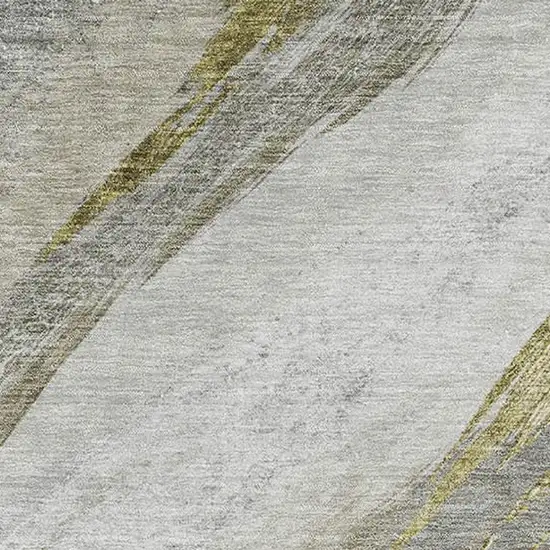 Pewter And Gray Abstract Washable Area Rug With UV Protection Photo 3