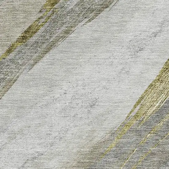 Pewter And Gray Abstract Washable Area Rug With UV Protection Photo 3