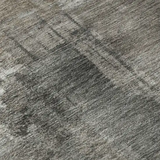 Pewter And Gray Abstract Washable Area Rug With UV Protection Photo 8