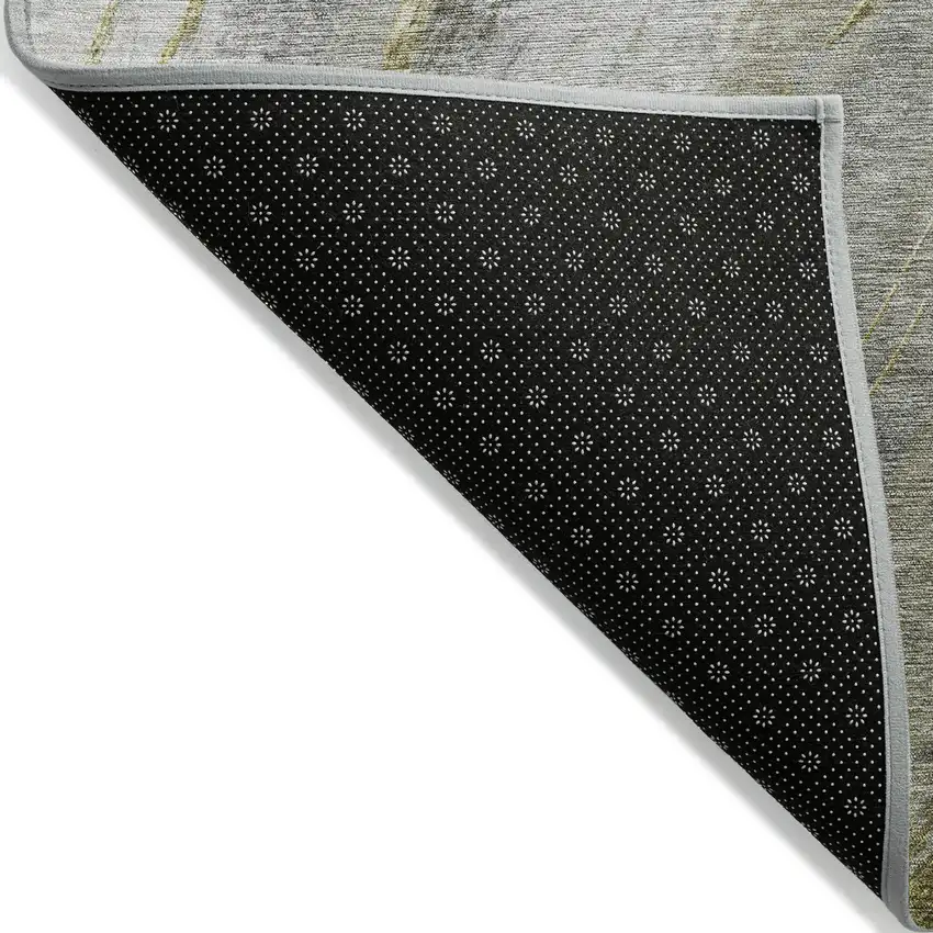 Pewter And Gray Abstract Washable Indoor Outdoor Area Rug Photo 4