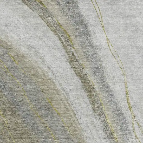 Pewter And Gray Abstract Washable Indoor Outdoor Area Rug Photo 3