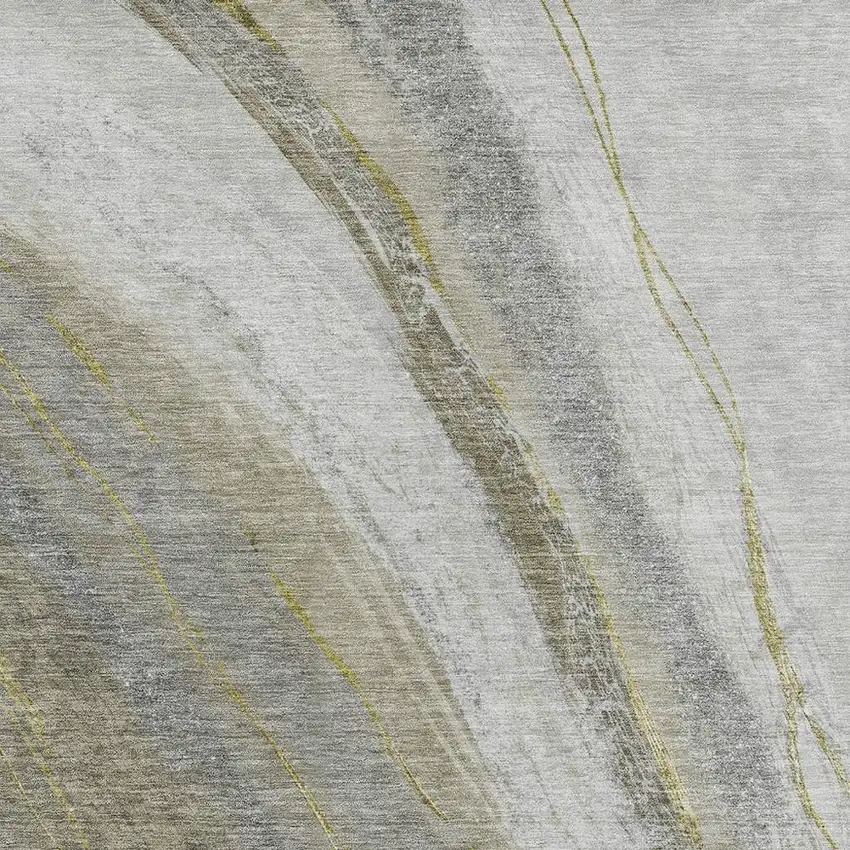 Pewter And Gray Abstract Washable Indoor Outdoor Area Rug Photo 3