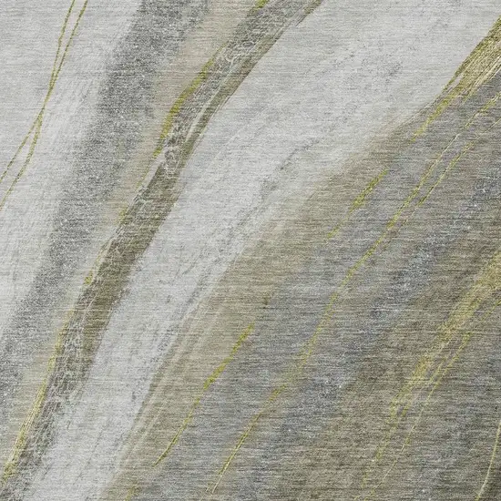 Pewter And Gray Abstract Washable Indoor Outdoor Area Rug Photo 3
