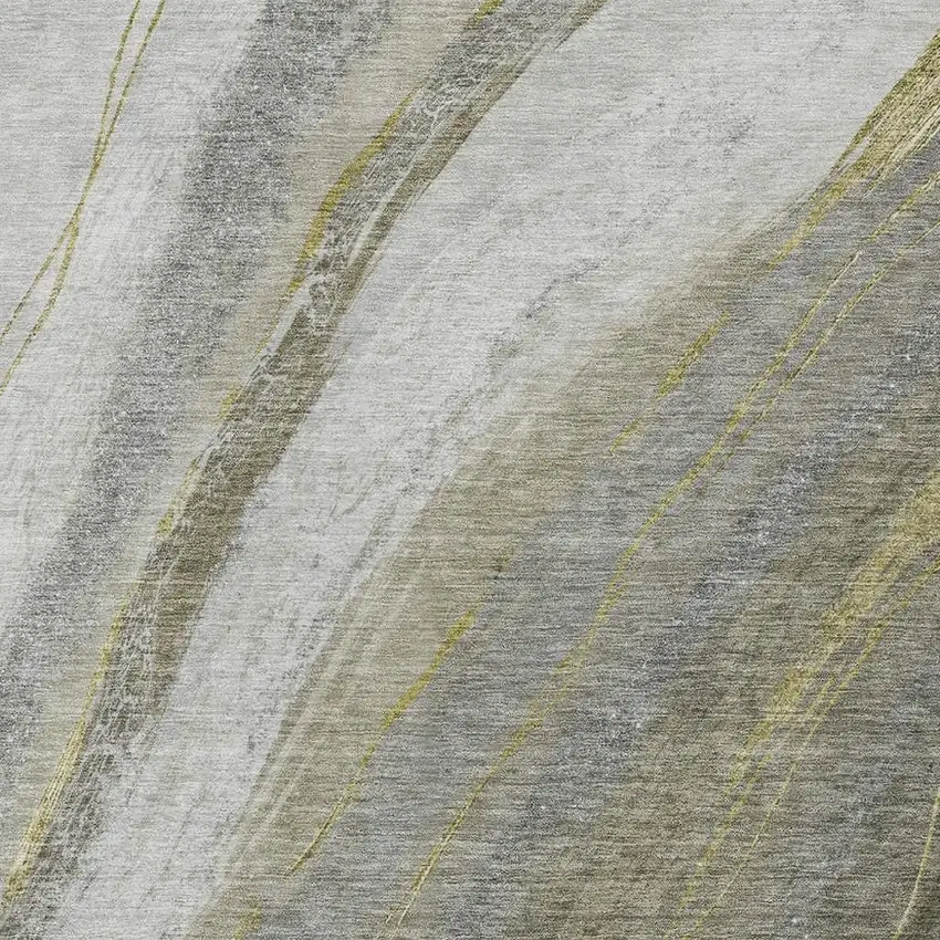 Pewter And Gray Abstract Washable Indoor Outdoor Area Rug Photo 3