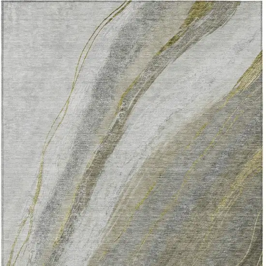Pewter And Gray Abstract Washable Indoor Outdoor Area Rug Photo 4
