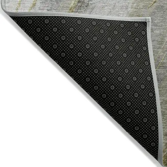 Pewter And Gray Abstract Washable Indoor Outdoor Area Rug Photo 5
