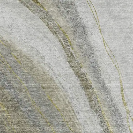 Pewter And Gray Abstract Washable Indoor Outdoor Area Rug Photo 3