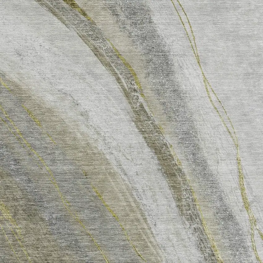 Pewter And Gray Abstract Washable Indoor Outdoor Area Rug Photo 3