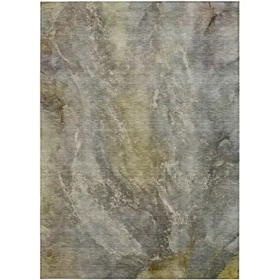 Pewter And Gray Abstract Washable Indoor Outdoor Area Rug Photo 4