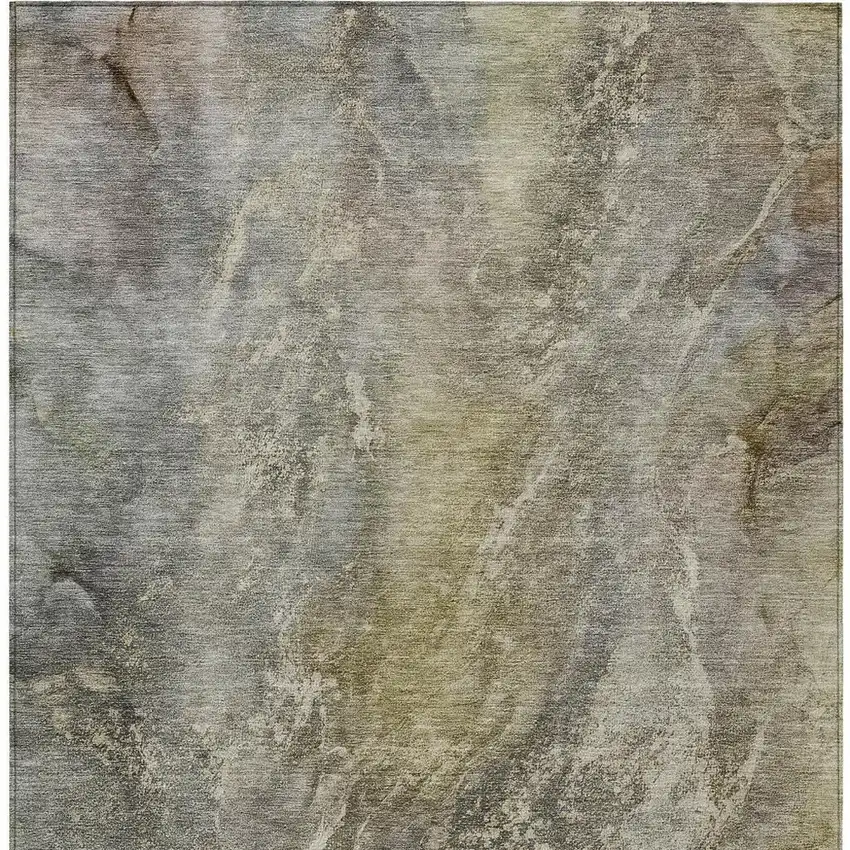 Pewter And Gray Abstract Washable Indoor Outdoor Area Rug Photo 6