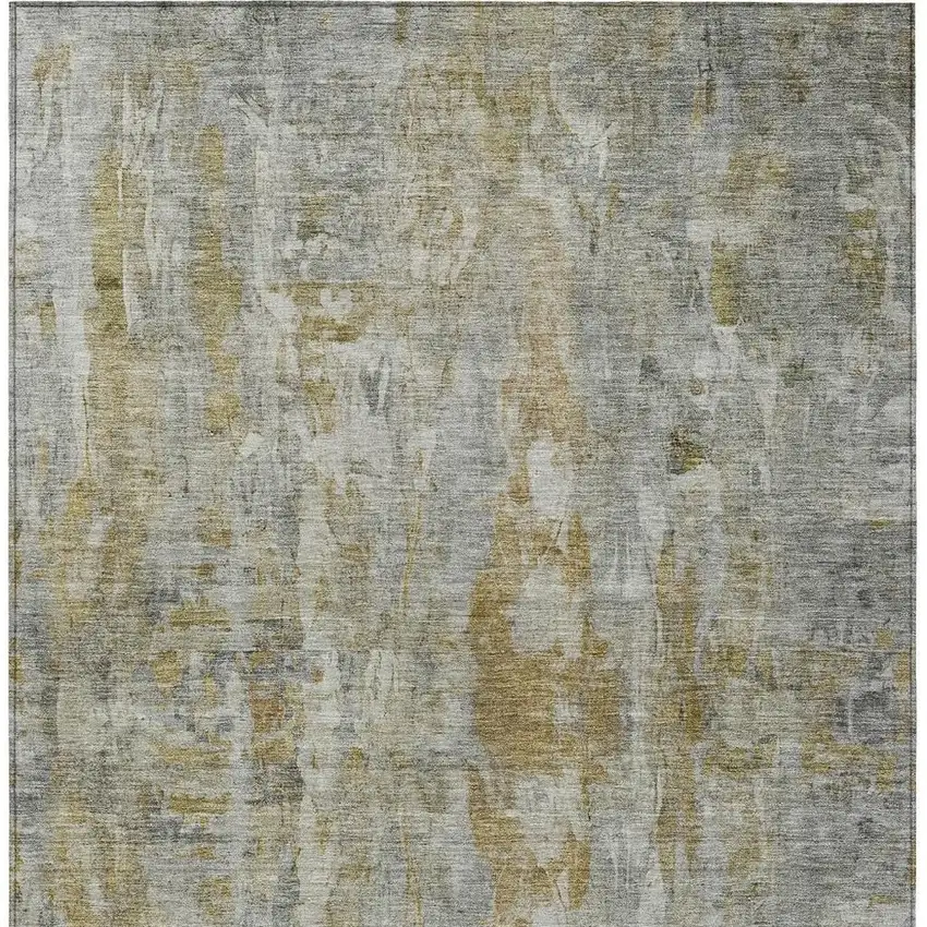 Pewter And Gray Abstract Washable Indoor Outdoor Area Rug Photo 7