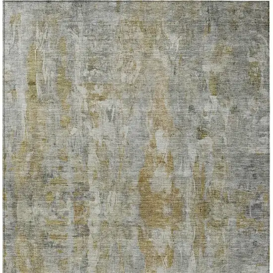 Pewter And Gray Abstract Washable Indoor Outdoor Area Rug Photo 7