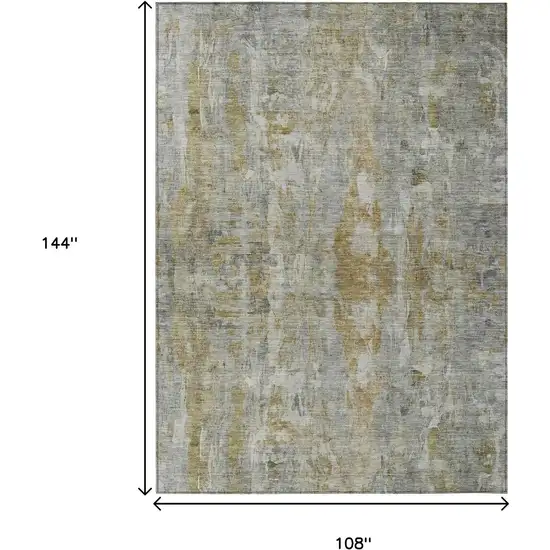 Pewter And Gray Abstract Washable Indoor Outdoor Area Rug Photo 3