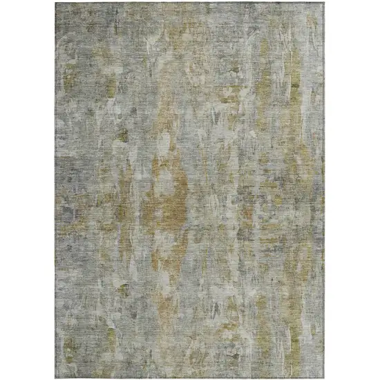 Pewter And Gray Abstract Washable Indoor Outdoor Area Rug Photo 4