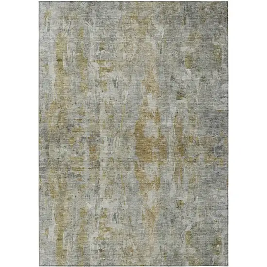 Pewter And Gray Abstract Washable Indoor Outdoor Area Rug Photo 2