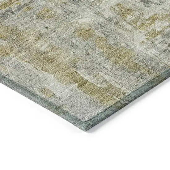 Pewter And Gray Abstract Washable Indoor Outdoor Area Rug Photo 6