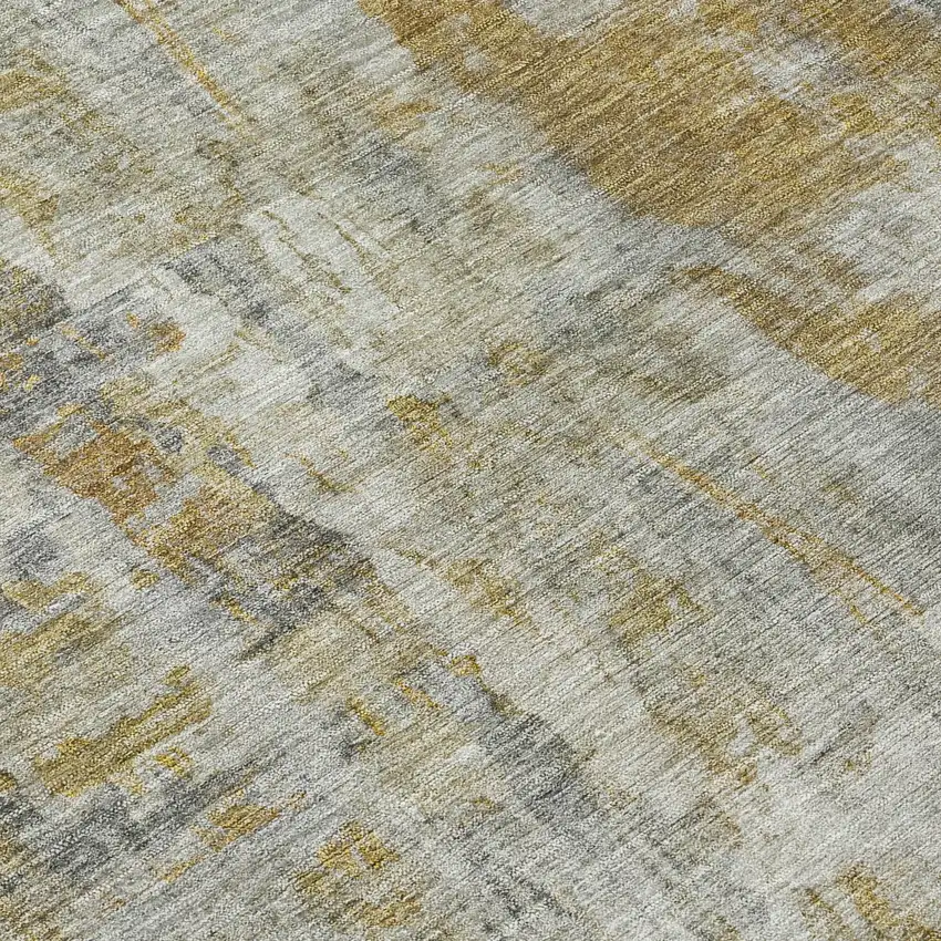 Pewter And Gray Abstract Washable Indoor Outdoor Area Rug Photo 7