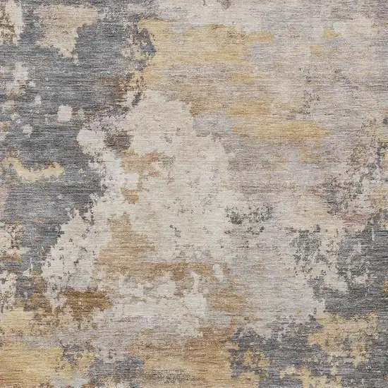 Pewter And Gray Abstract Washable Indoor Outdoor Area Rug Photo 2