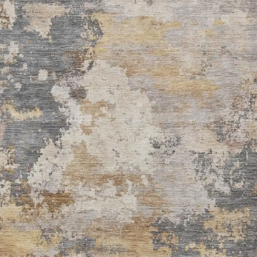 Pewter And Gray Abstract Washable Indoor Outdoor Area Rug Photo 2