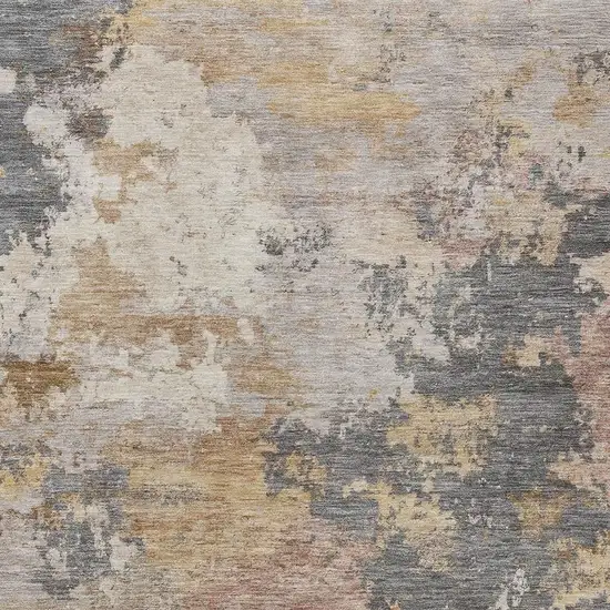 Pewter And Gray Abstract Washable Indoor Outdoor Area Rug Photo 2