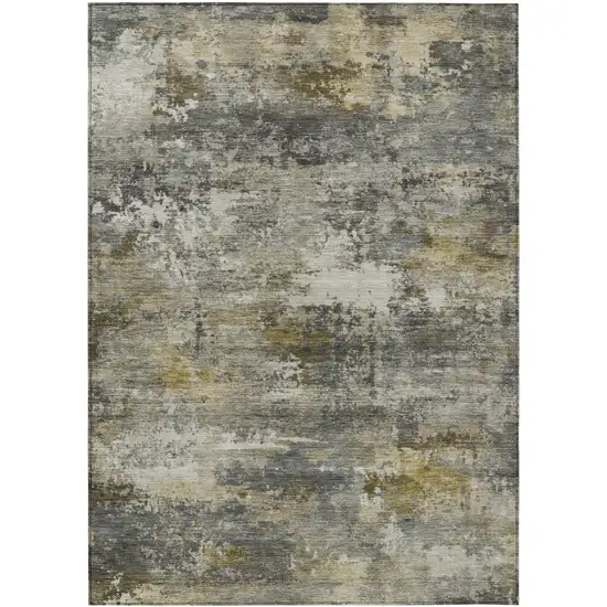 Pewter And Gray Abstract Washable Indoor Outdoor Area Rug Photo 8