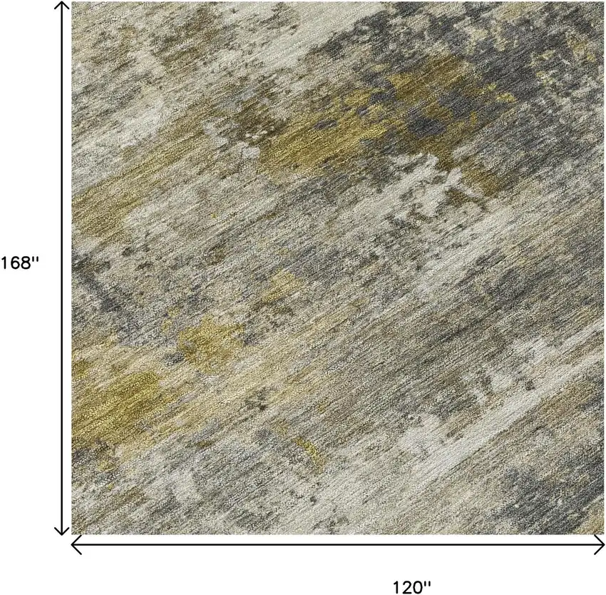 Pewter And Gray Abstract Washable Indoor Outdoor Area Rug Photo 5