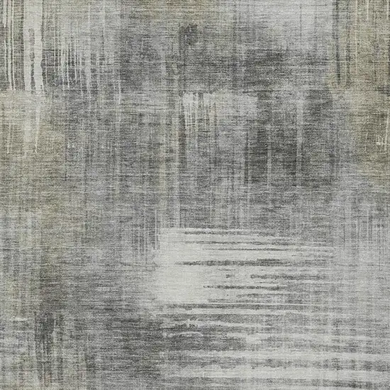 Pewter And Gray Abstract Washable Indoor Outdoor Area Rug Photo 3