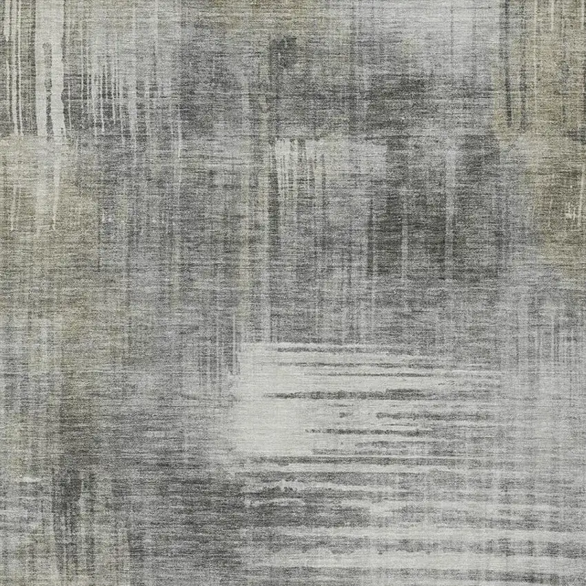 Pewter And Gray Abstract Washable Indoor Outdoor Area Rug Photo 3