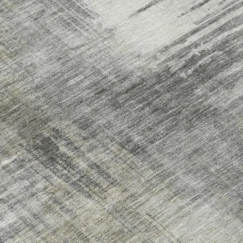 Pewter And Gray Abstract Washable Indoor Outdoor Area Rug Photo 6