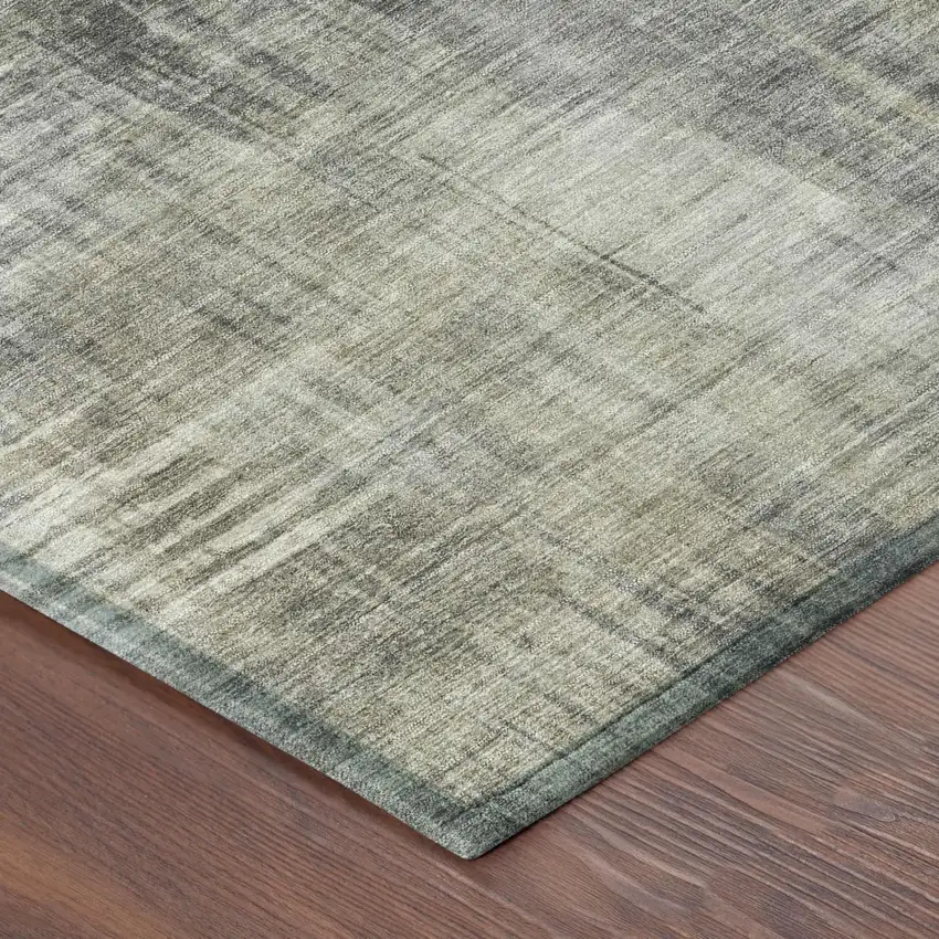 Pewter And Gray Abstract Washable Indoor Outdoor Area Rug Photo 5