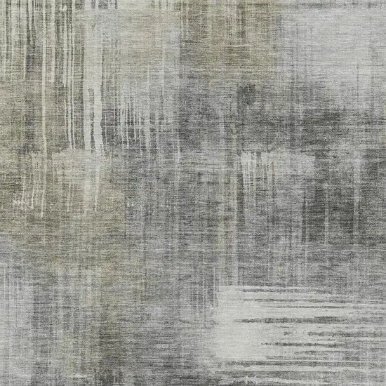 Pewter And Gray Abstract Washable Indoor Outdoor Area Rug Photo 3