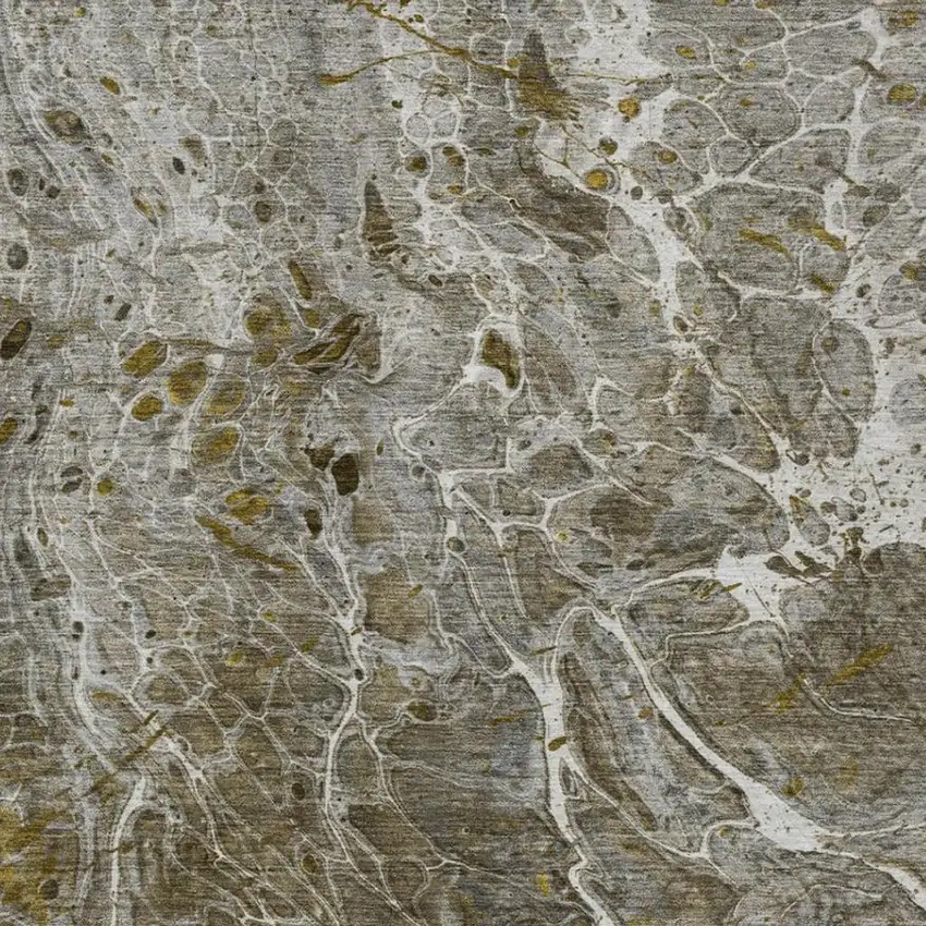 Pewter And Gray Abstract Washable Indoor Outdoor Area Rug Photo 3