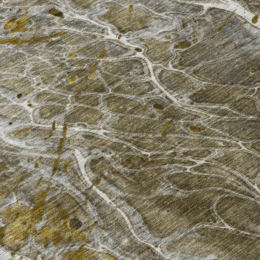 Pewter And Gray Abstract Washable Indoor Outdoor Area Rug Photo 6
